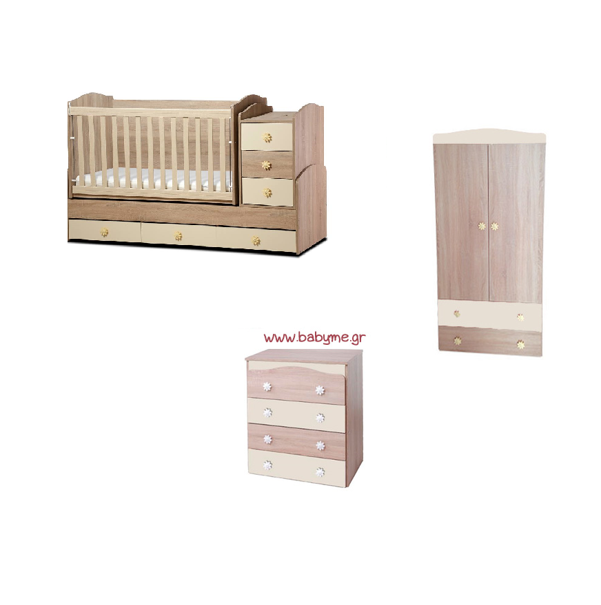 G FDKJDH Πολυμορφική Daizy Max Oak /Κρεμ & Συρταριέρα Daizy Oak/Κρεμ & Ντουλάπα Oak/Κρεμ - Image 1