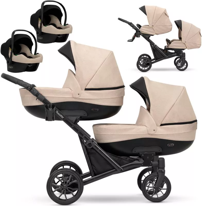 booster-3in1-pram-for-twins (2) Πολυκαρότσι διδύμων Kunert BOOSTER 3 in 1 beize - Image 1