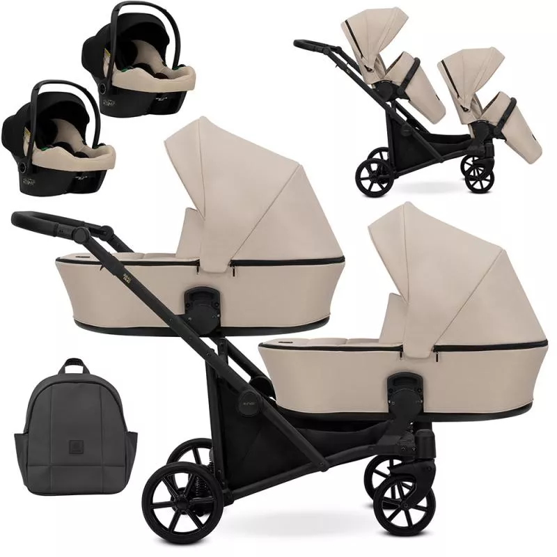 brav-duo-wozek-dzieciecy-3w1 (4) Πολυκαροτσι Διδυμων Kunert Brav Duo 3 in 1 Cream - Image 1